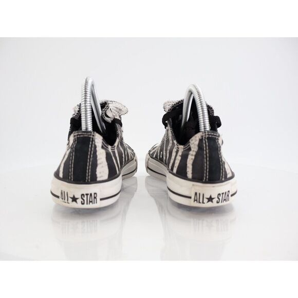 Converse Zebra Stripes Sneakers Womens Size 9 Black White Lace Up Shoes - Picture 4 of 10